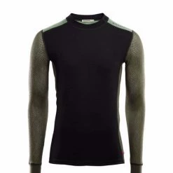 Aclima Woolnet Hybrid Crew Neck Man Jet Black/Olive Night/Dill