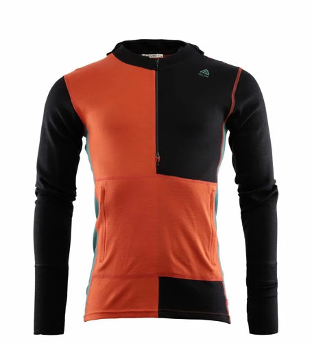 Aclima WarmWool Hood Sweater Net, M Jet Black / Red Clay / North Atlantic 3 Aclima WarmWool Hood Sweater Net, M Jet Black / Red Clay / North Atlantic