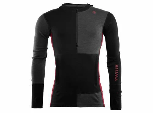 Aclima WarmWool Hood Sweater Net, M Jet Black / Marengo / Chili Pepper 3 Aclima WarmWool Hood Sweater Net, M Jet Black / Marengo / Chili Pepper